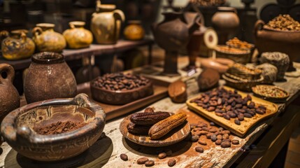 Imagine a historical tour of a chocolate museum, tracing the origins and evolution of chocolate through the centuries.