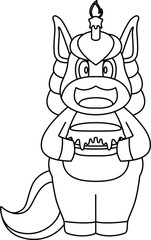 Unicorn Birthday Candle Cake Animal Vector Graphic Art Illustration