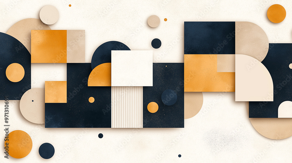 Poster a recurring pattern that's sophisticated, artistic, and minimalist with beige, tans, deep blues to c