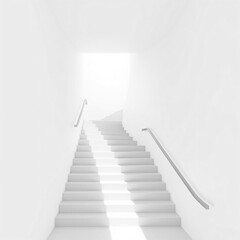 Fototapeta premium The stairway in the daylight with white background