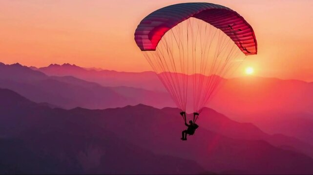paraglider in the sunset