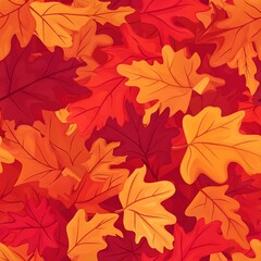 Obraz premium background autumn Maple oak Leaves Seamless Pattern
