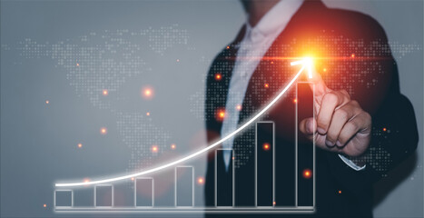 man in suit with business profit analysis