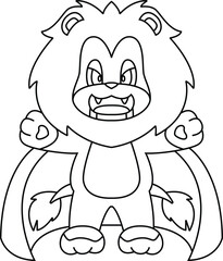 Lion Halloween Vampire Animal Vector Graphic Art Illustration