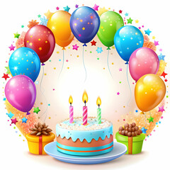 a birthday card template on white