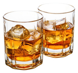 PNG  Rum in glases glass whisky drink.