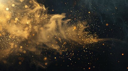 Obraz premium Abstract Golden Dust and Light Bokeh