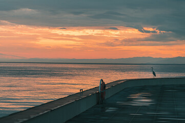 Obraz premium Sunset on the pier