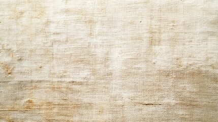Fototapeta premium Light beige canvas texture with visible fibers and subtle wear creating a rustic and handmade aesthetic for vintage looks