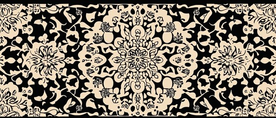 Detailed arabesque-inspired ornate pattern background with floral motifs and geometric precision intricate and sophisticated