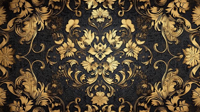 Ornate pattern background with Victorian elegance featuring intricate lace and gold details lush and ornate for luxury visuals