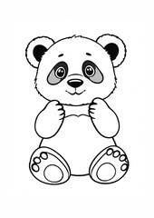 Obraz premium Adorable Panda Coloring Page for Kids – Easy and Fun Printable Animal Drawing with Bold Outlines. This title includes relevant keywords like 