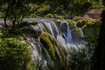 Scenic waterfalls at Krka National Park