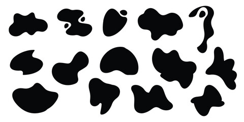 Blob shape organic vector illustration set. Abstract blotch shape. Fluid Blob Geometric Forms