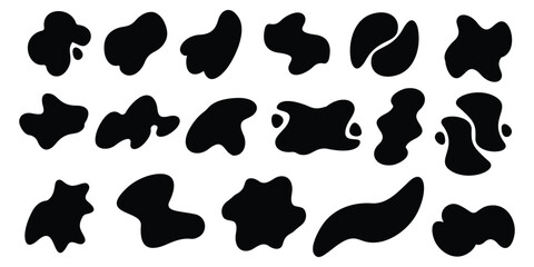 Blob shape organic vector illustration set. Abstract blotch shape. Fluid Blob Geometric Forms