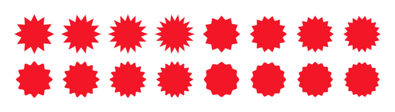 Sale Label Collection. Set of Price Tag Sticker Shapes. Promotion and Discount Badges. Special Offer Sale Tag Vector.
