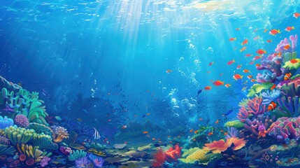 Underwater Paradise: Vibrant Coral Reef and Fish