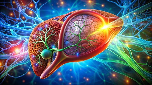 vivid illustration of liver lobule structure