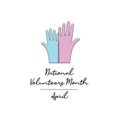 line art of National Volunteers Month good for National Volunteers Month celebrate. line art.