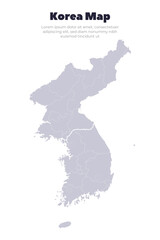 Korean Peninsula South Korea Administrative District Map