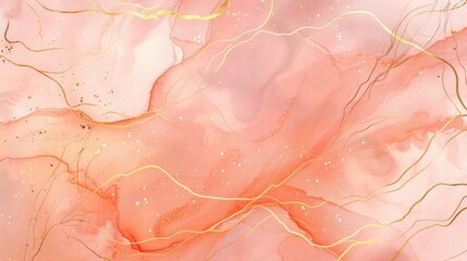 Fototapeta premium Abstract Art with Pink and Gold Swirls