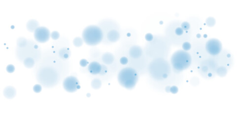 Blue glowing light effect with many glitter particles. Starry cloud with dust. Magic christmas decoration. Luminous bokeh softly shimmering blue light. Light abstract glowing lights. PNG.
