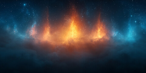 Fototapeta premium A fiery night sky with a constellation of stars.