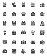 Gift box vector icons set