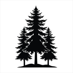 Elegant Sapin Silhouettes Vector Collection, Pine Tree Sapin Silhouettes for Holiday Design.