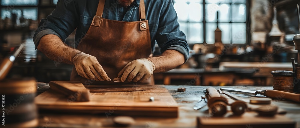 Poster mastery of craft an artisan s workspace showcasing the highest level of skill and precision in creat