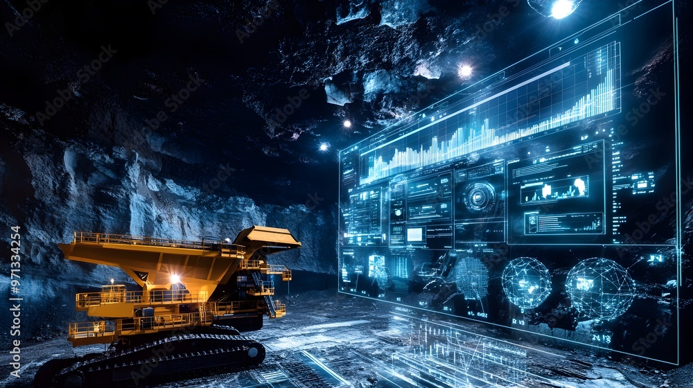  a high-tech virtual interface with a vast array of holographic data visualizations,charts,and contro