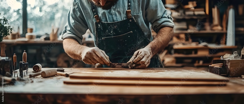 Poster exploring the specialized techniques skills and methods used by skilled artisans and craftspeople to
