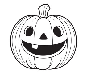 Halloween pumpkin with a smile face illustration vector