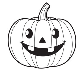 Halloween pumpkin with a smile face illustration vector