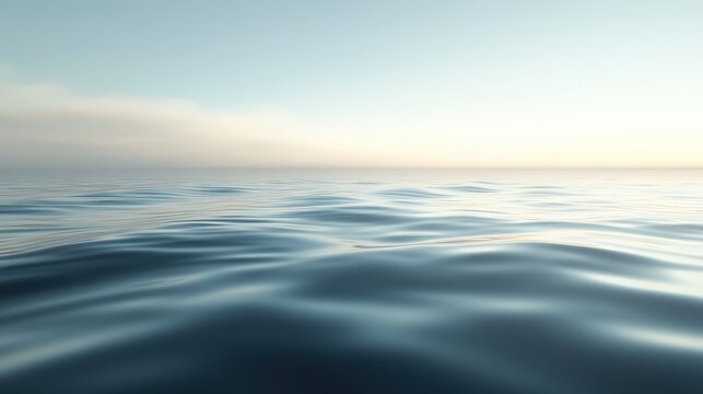 Tranquil Water Surface 3D Rendering with Minimalist Background