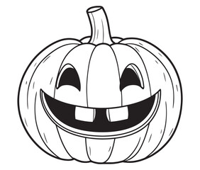 Halloween pumpkin with a smile face illustration vector