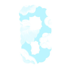 Cloud alphabet, Artificial letters sky fluffy