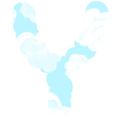 Cloud alphabet, Artificial letters sky fluffy