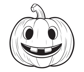 Halloween pumpkin with a smile face illustration vector