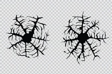 crack hole silhouette in flat vector