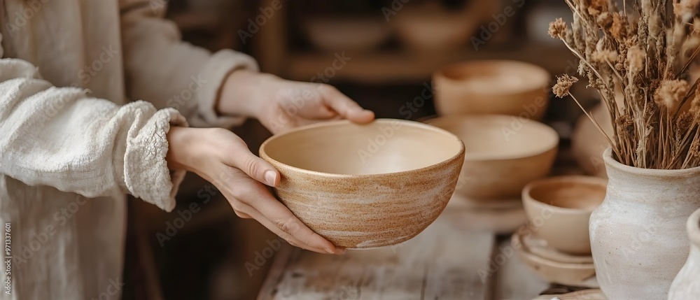 Poster visualizing each detailed step involved in the production of handmade crafts and artisan goods in a 