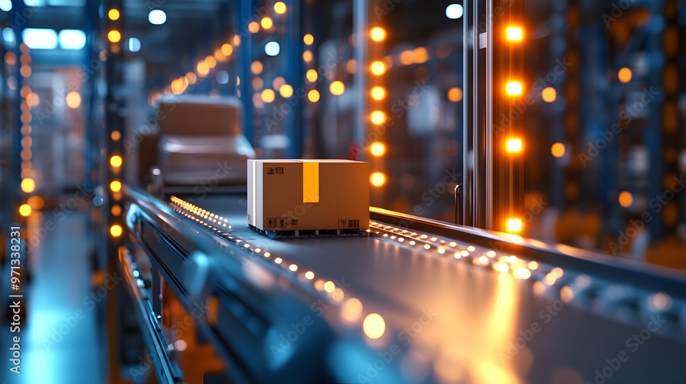 Poster automated warehouse system streamlining logistics and supply chain with efficient conveyor,robotic,a