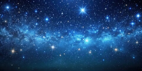 Obraz premium Glittering millions of stars on a dark blue night sky background
