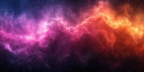 Fototapeta premium A vibrant nebula swirls with shades of pink and orange.