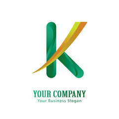 K  lettering logo is simple, easy to understand and authoritative