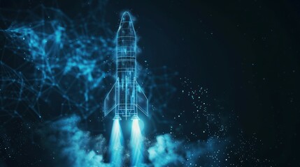 Digital Rocket Launch into the Cosmos