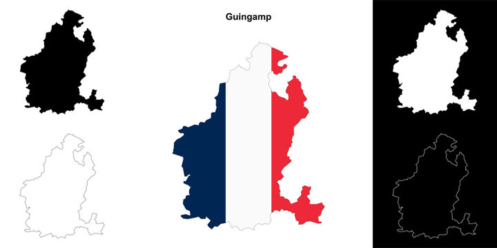 Guingamp arrondissement outline map set