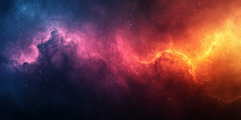 Naklejka premium A vibrant nebula, with swirls of red, orange, pink and blue.