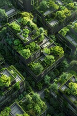 High-tech residential complex with green spaces