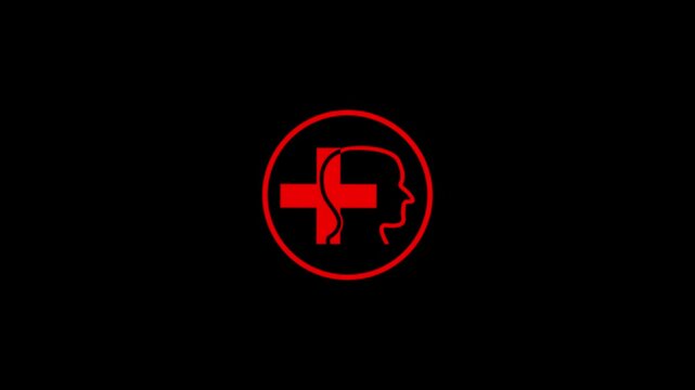 Plus Man Head glyph icon. Style is flat circled symbol,Head Medicine raster icon.